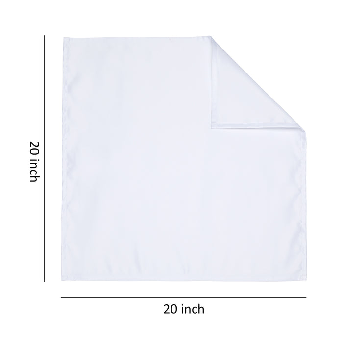 Polyester Dinner Napkins 20 x 20 inch - White 12 Pack Solid Washable Cloth Napkins(White, 20 x 20 inches)