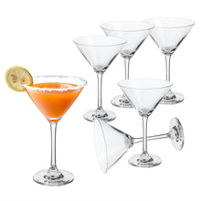 Charger l&#39;image dans la galerie, Lead-Free Crystal Martini Glasses Set of 6  (9 oz)
