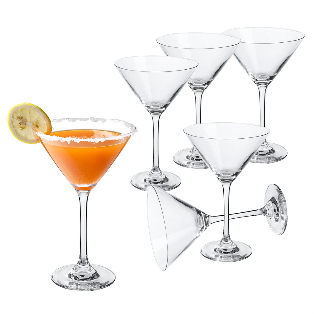 Lead-Free Crystal Martini Glasses Set of 6  (9 oz)