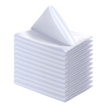 Charger l&#39;image dans la galerie, Polyester Dinner Napkins 20 x 20 inch - White 12 Pack Solid Washable Cloth Napkins(White, 20 x 20 inches)
