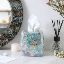 Charger l&#39;image dans la galerie, Mosaic Glass Tissue Holder Decorative Tissue Cover Square Box (Multi)
