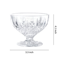 Load image into Gallery viewer, 8 Ounce Clear Glass Ice Cream Cups Set of 4 Different Patterns
