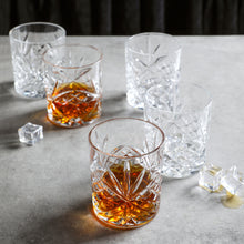 Charger l&#39;image dans la galerie, Premium Crystal Whiskey Glasses Old Fashioned Textured Designed Heavy Base, Set of 6 ( 11 Ounce, 6 Pcs )
