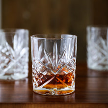 Charger l&#39;image dans la galerie, Premium Crystal Whiskey Glasses Old Fashioned Textured Designed Heavy Base, Set of 6 ( 11 Ounce, 6 Pcs )
