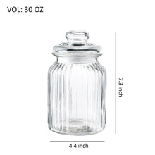 Charger l&#39;image dans la galerie, Old-Fashioned Airtight Clear Glass Storage Canisters, Set of 3 (D: 4.4&quot; x H.: 5.7&quot; / 7.3&quot; / 9.3&quot;)
