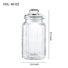 Charger l&#39;image dans la galerie, Old-Fashioned Airtight Clear Glass Storage Canisters, Set of 3 (D: 4.4&quot; x H.: 5.7&quot; / 7.3&quot; / 9.3&quot;)
