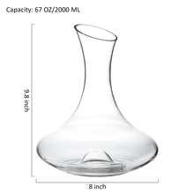 Charger l&#39;image dans la galerie, Hand Blown Lead-Free Crystal Wine Decanter ( H. 9.8” )
