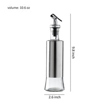 Charger l&#39;image dans la galerie, Oil and Vinegar Dispenser with Drip-Free Pourers and Silver Stainless Steel Shells Set of 2
