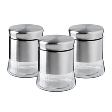 Load image into Gallery viewer, Glass Container Food Storage Canister Set, Set of 3 Multipurpose Kitchen Organizer
