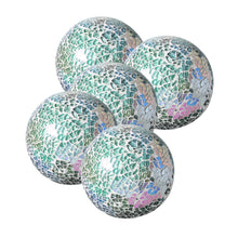 Charger l&#39;image dans la galerie, Decorative Mosaic Glass Balls for Bowls, Set of 5  (Dia. 3”, Green-Multi)
