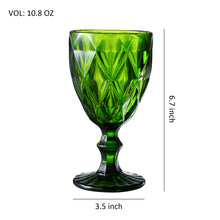 Charger l&#39;image dans la galerie, Set of 6 Colored Water Glasses Wine Drinking Goblet , 10.8 oz (6 Multi Colors)
