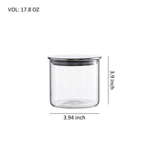 Charger l&#39;image dans la galerie, Airtight Clear Glass Canister Set of 3 Glass Storage Jars with Stainless Steel Lids
