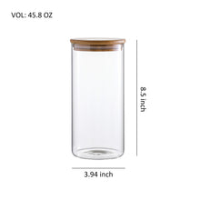 Charger l&#39;image dans la galerie, Food Storage Glass Canister Set, Airtight Coffee Container with Bamboo Lids, Set of 4
