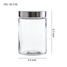 Charger l&#39;image dans la galerie, Clear Glass Storage Containers with Lids, Set of 3 ( Each: 4.5&quot; D x 6.7&quot; H )
