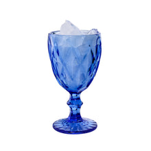 Charger l&#39;image dans la galerie, Set of 6 Blue Colored Water Glasses Wine Drinking Goblet , 10.8 oz (6 Blue)
