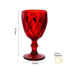 Load image into Gallery viewer, Set of 6 Red Colored Water Glasses Wine Drinking Goblet , 10.8 oz (6 Red)
