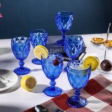 Charger l&#39;image dans la galerie, Set of 6 Blue Colored Water Glasses Wine Drinking Goblet , 10.8 oz (6 Blue)
