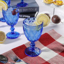 Charger l&#39;image dans la galerie, Set of 6 Blue Colored Water Glasses Wine Drinking Goblet , 10.8 oz (6 Blue)
