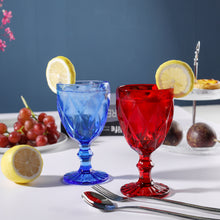 Load image into Gallery viewer, Set of 6 Blue Colored Water Glasses Wine Drinking Goblet , 10.8 oz (6 Blue)
