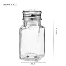 Load image into Gallery viewer, Salt and Pepper Shakers Set, Mini Square Glass Bottles, Set of 12 (Each 2.3 oz)
