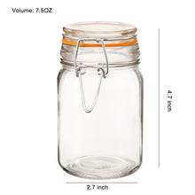 Charger l&#39;image dans la galerie, Glass Spice Jars Bottles with Airtight Lids and Leak Proof Rubber Gasket Set of 6 ( Round，7.5 oz)
