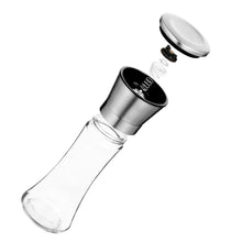 Charger l&#39;image dans la galerie, Salt and Pepper Grinders, Set of 2 Clear Glass Body Mills with Adjustable Ceramic Coarseness (Salt &amp; peppercorns are not Included)
