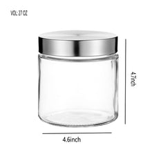 Load image into Gallery viewer, Clear Cylindrical Glass Storage Containers with Lids, Set of 4 (D: 4.5&quot; x H: 4.7&quot; / 6.7&quot; / 8.7&quot; / 10.7&quot;)
