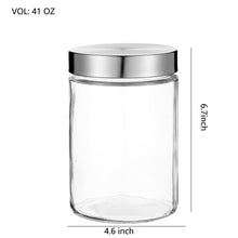 Load image into Gallery viewer, Clear Cylindrical Glass Storage Containers with Lids, Set of 4 (D: 4.5&quot; x H: 4.7&quot; / 6.7&quot; / 8.7&quot; / 10.7&quot;)
