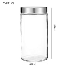 Load image into Gallery viewer, Clear Cylindrical Glass Storage Containers with Lids, Set of 4 (D: 4.5&quot; x H: 4.7&quot; / 6.7&quot; / 8.7&quot; / 10.7&quot;)
