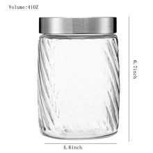 Charger l&#39;image dans la galerie, Clear Spiral Design Glass Storage Containers with Lids, Set of 3 ( D: 4.5&quot; x H: 4.7&quot; / 6.7&quot; / 8.7&quot; )
