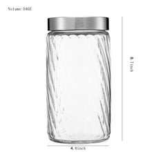 Charger l&#39;image dans la galerie, Clear Spiral Design Glass Storage Containers with Lids, Set of 3 ( D: 4.5&quot; x H: 4.7&quot; / 6.7&quot; / 8.7&quot; )
