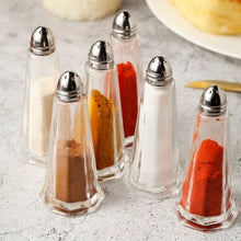 Load image into Gallery viewer, Clear Glass Tower Style Salt and Pepper Shakers Set of 6 (Each:1.4oz)
