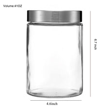 Load image into Gallery viewer, Clear Glass Storage Containers with Lids, Set of 3 ( D: 4.5&quot; x H: 4.7&quot; / 6.7&quot; / 8.7&quot; )
