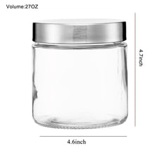 Load image into Gallery viewer, Clear Glass Storage Containers with Lids, Set of 3 ( D: 4.5&quot; x H: 4.7&quot; / 6.7&quot; / 8.7&quot; )
