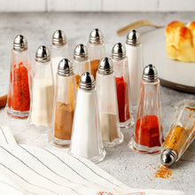 Load image into Gallery viewer, Clear Glass Tower Style Salt and Pepper Shakers Set of 12 (Each:1.4oz)
