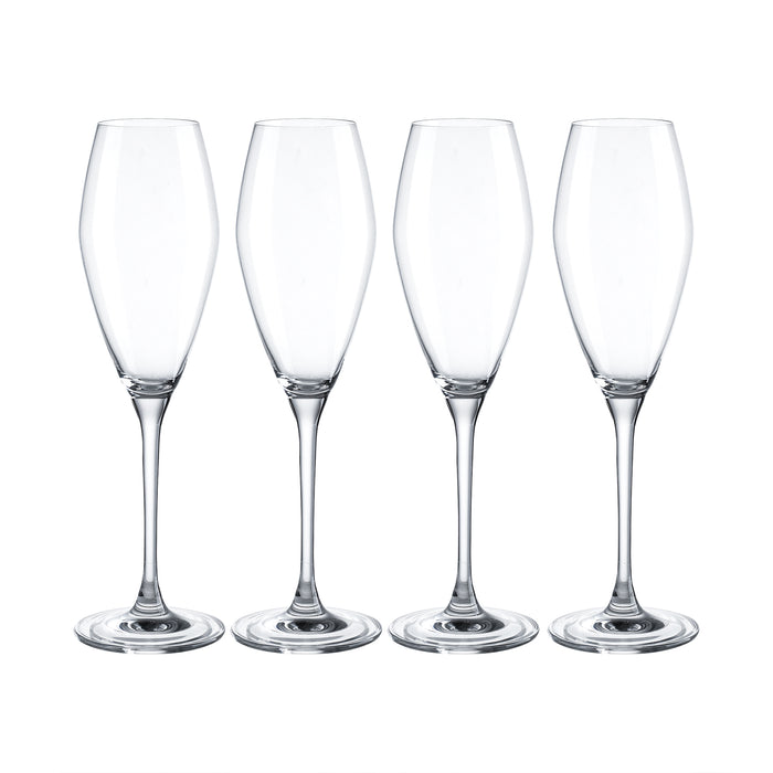 Crystal Champagne Flutes, Set of 4 Champagne Glasses, Premium Lead Free Crystal Wine Glasses. (9 oz)