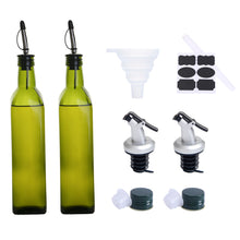 Load image into Gallery viewer, Gala Houseware Dark Green Glass Olive Oil and Vinegar Dispenser Set, 2 pack cooking oil dispenser
