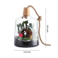 Charger l&#39;image dans la galerie, Set of 2 Glass Hanging Planter Terrarium Containers, Air Plant Hanging Holders with Rope(5.9‘’x 8.9&#39;&#39;+ 4.5&#39;&#39;x 7.3‘’)
