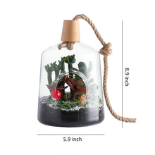 Load image into Gallery viewer, Set of 2 Glass Hanging Planter Terrarium Containers, Air Plant Hanging Holders with Rope(5.9‘’x 8.9&#39;&#39;+ 4.5&#39;&#39;x 7.3‘’)
