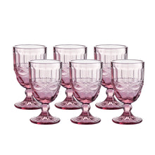 Load image into Gallery viewer, Colored Water Glasses 6-Piece Set, 8.5 oz Premium Heavy Wine Drinking Goblet, Solid Glass Color
