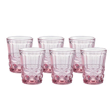 Load image into Gallery viewer, Colored Water Glasses 6-Piece Set, 7.5 oz Premium Heavy Whiskey/Highball Tumbler, Solid Glass Color (Pink)
