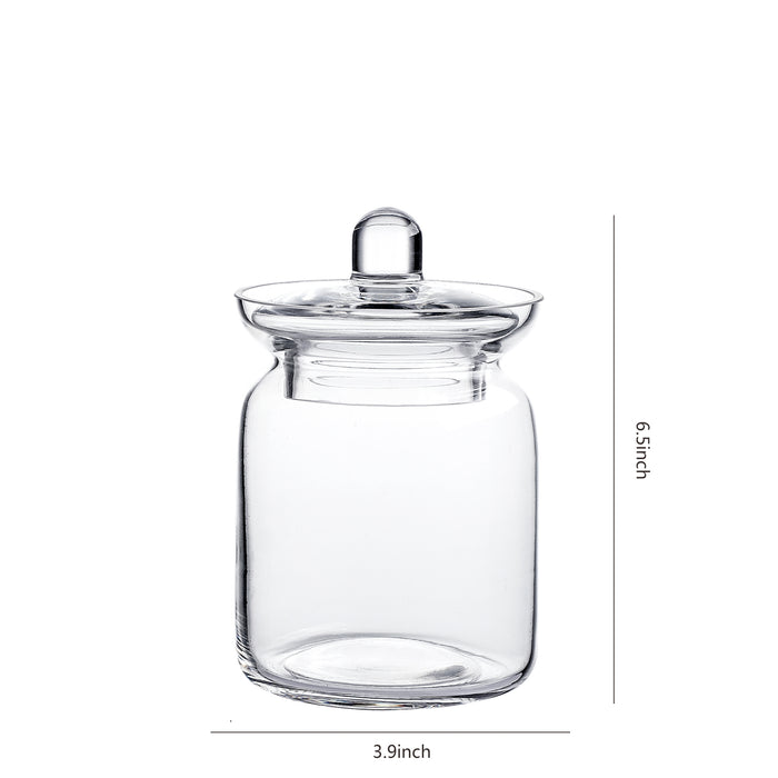 Bathroom Vanity Apothecary Jars, Set of 2 Glass Storage Organizer Canister