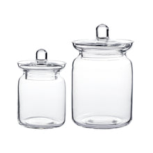 Load image into Gallery viewer, Bathroom Vanity Apothecary Jars, Set of 2 Glass Storage Organizer Canister
