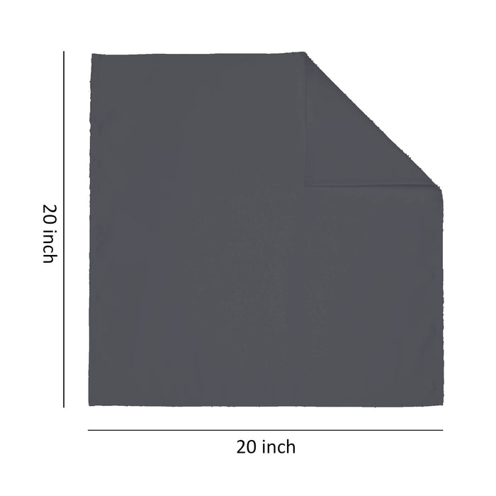 Polyester Dinner Napkins 20 x 20 inch - Black 12 Pack Solid Washable Cloth Napkins